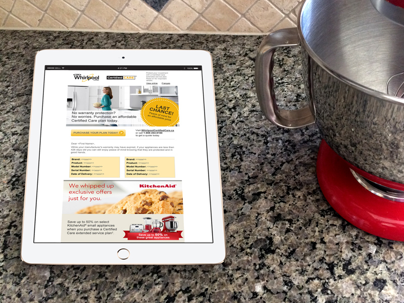 Whirlpool KitchenAid Certified Care email