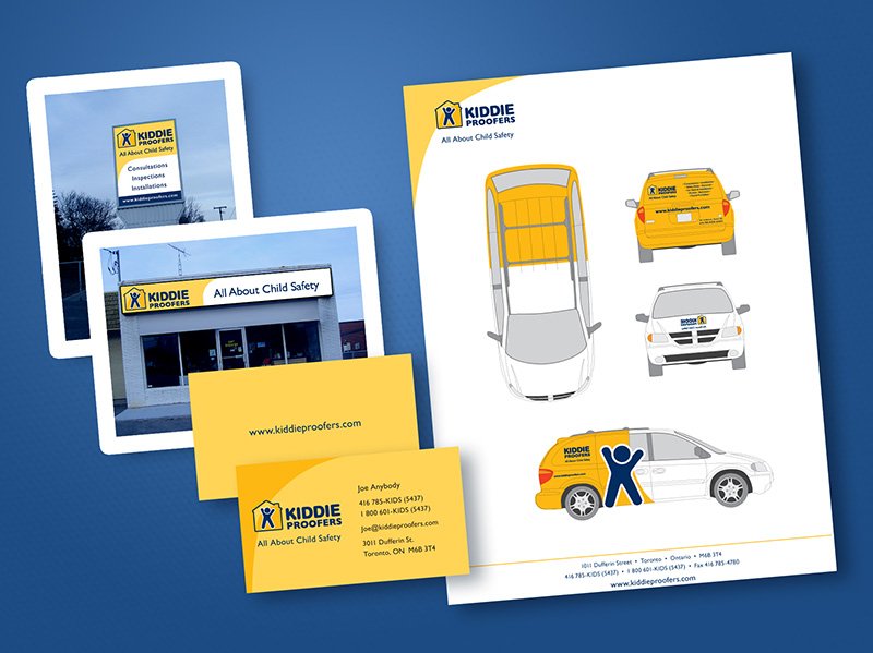 Kiddie Proofers, branding, exterior signage, interior signage vehicle wraps, packaging and ads